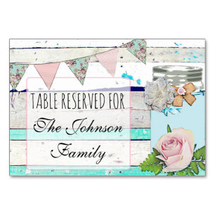 Carte de table mariage Rustic Wood Shabby Vintage