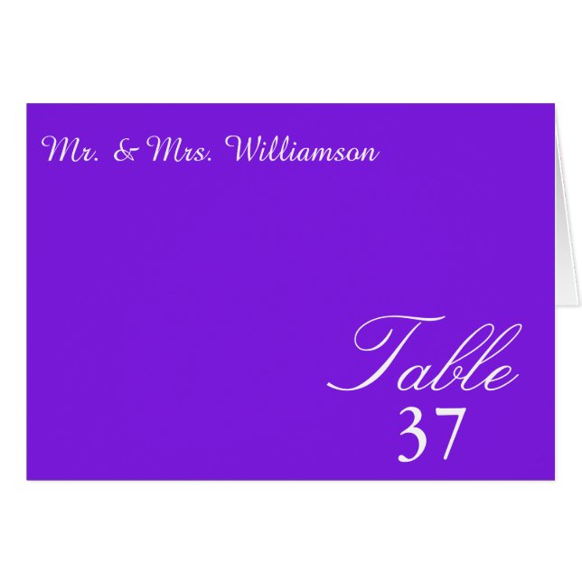 Carte de table Mariage violet Sunset Hearts (Devant Horizontal)