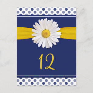 Carte de table marine, jaune, blanc Polka Dot Dais