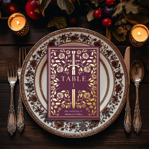 Carte de table Mauve Royal Medieval Mariage