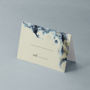 Carte de table minimaliste Mariage Watercolor Wave
