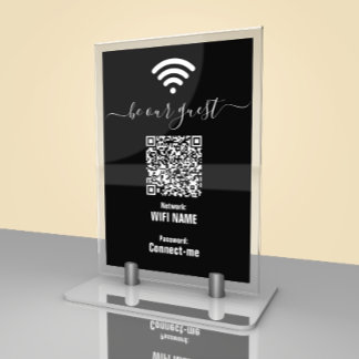 Carte de table minimaliste pour mot de passe Wifi 