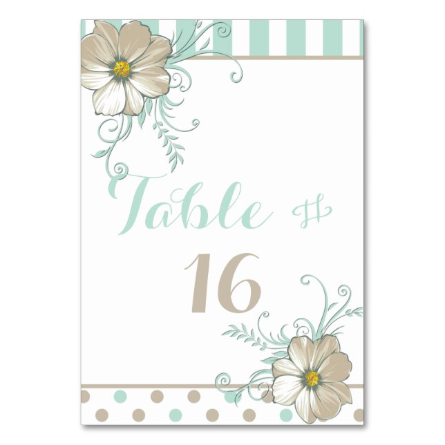 Carte de table MINT BISQUE POINTS STRIPES (Par défaut)