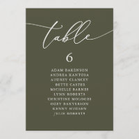 Carte de table moderne pour hôtes romantiques assi