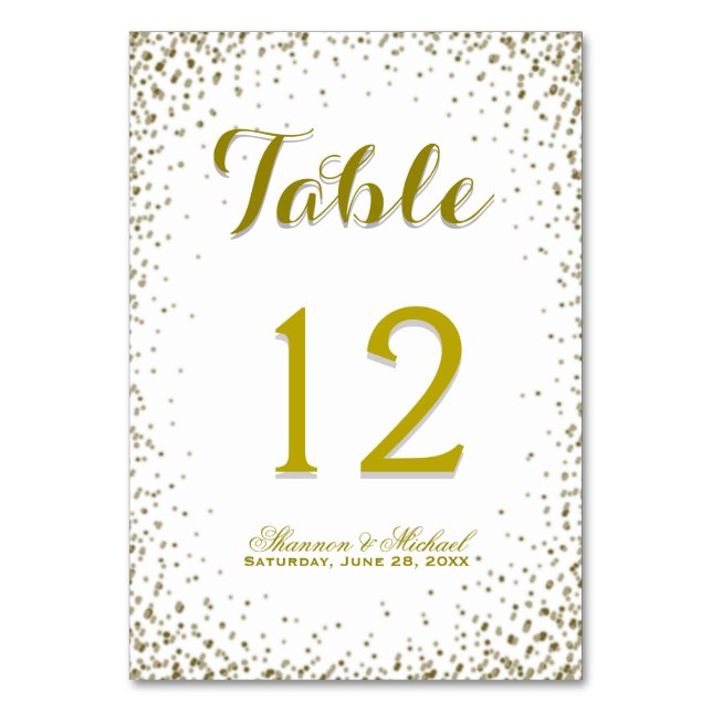 Carte de table | Parties scintillant (Par défaut)