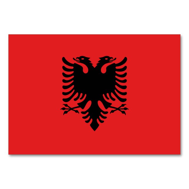 Carte de table patriotique avec Drapeau d'Albanie (Devant)