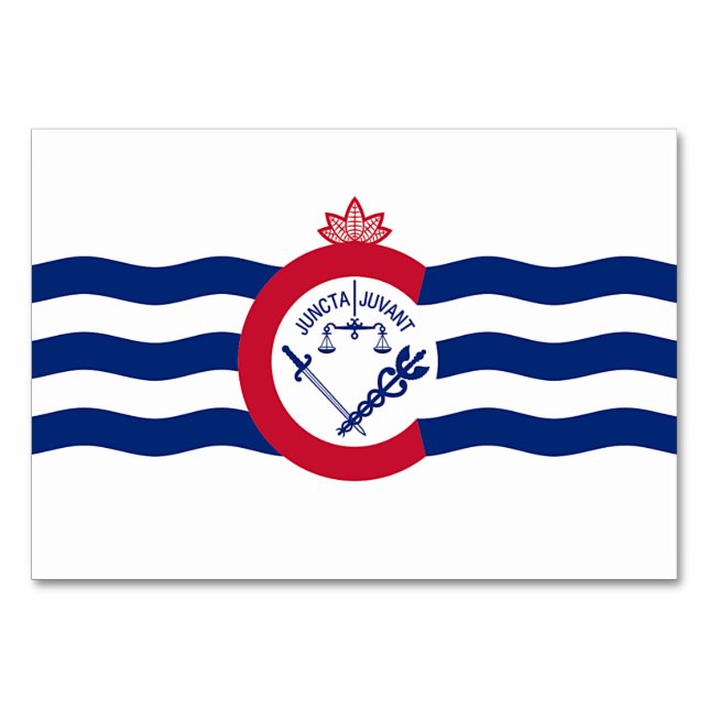 Carte de table patriotique avec Drapeau de Cincinn (Devant)