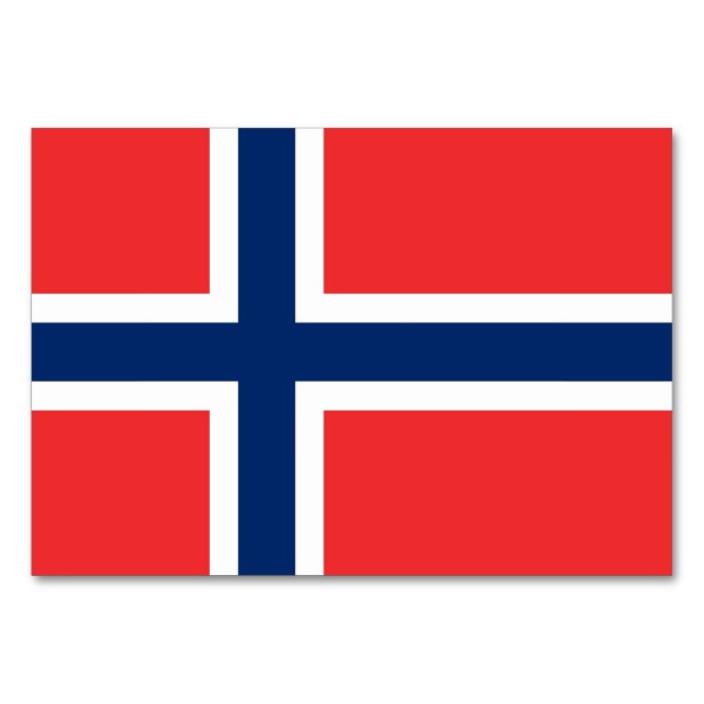 Carte de table patriotique avec Drapeau de Norvège (Dos)