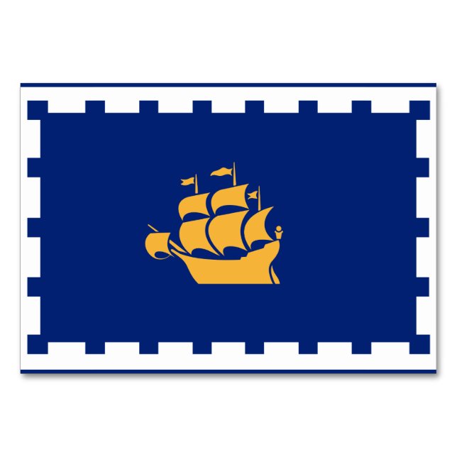 Carte de table patriotique avec Drapeau de Québec (Devant)