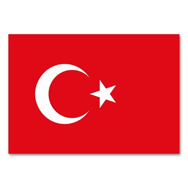 Carte de table patriotique avec Drapeau de Turquie (Dos)
