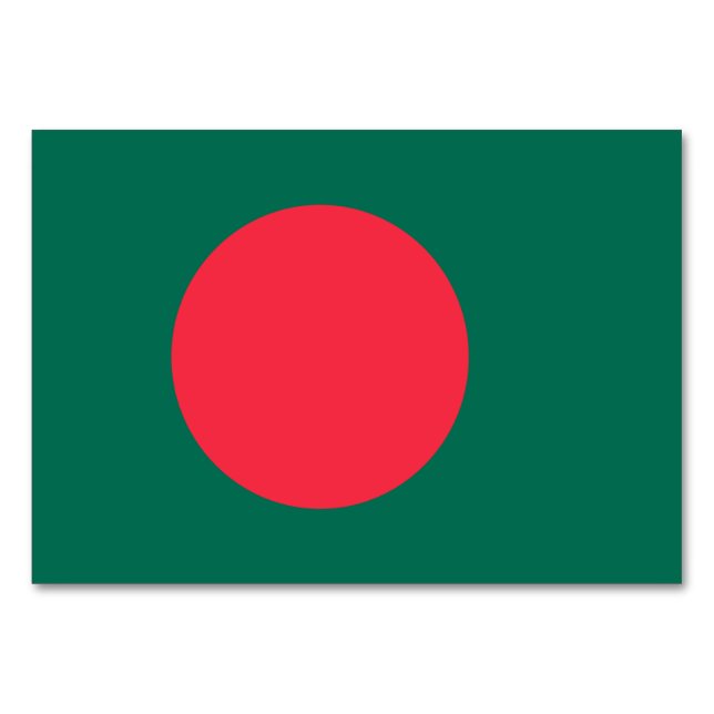 Carte de table patriotique avec Drapeau du Banglad (Dos)
