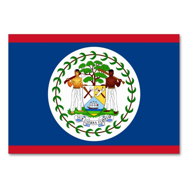 Carte de table patriotique avec Drapeau du Belize (Dos)