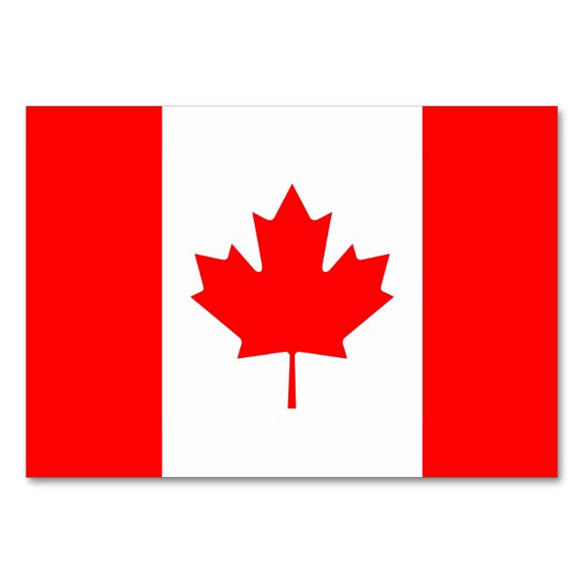 Carte de table patriotique avec drapeau du Canada (Dos)