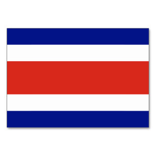 Carte de table patriotique avec Drapeau du Costa R