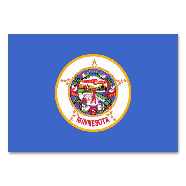 Carte de table patriotique avec Drapeau du Minneso (Dos)