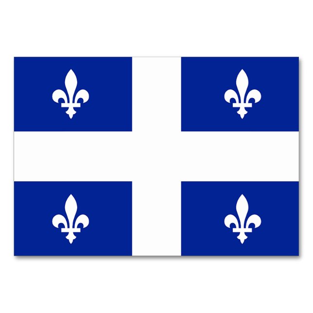 Carte de table patriotique avec Drapeau du Québec (Devant)