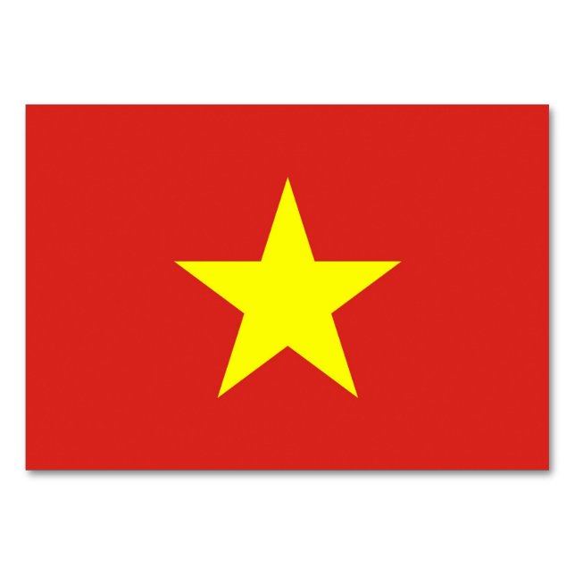 Carte de table patriotique avec Drapeau du Vietnam (Dos)