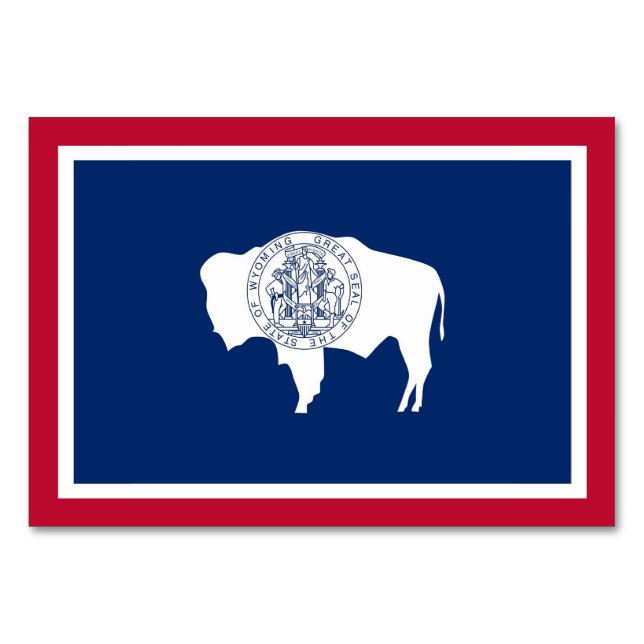 Carte de table patriotique avec Drapeau du Wyoming (Devant)
