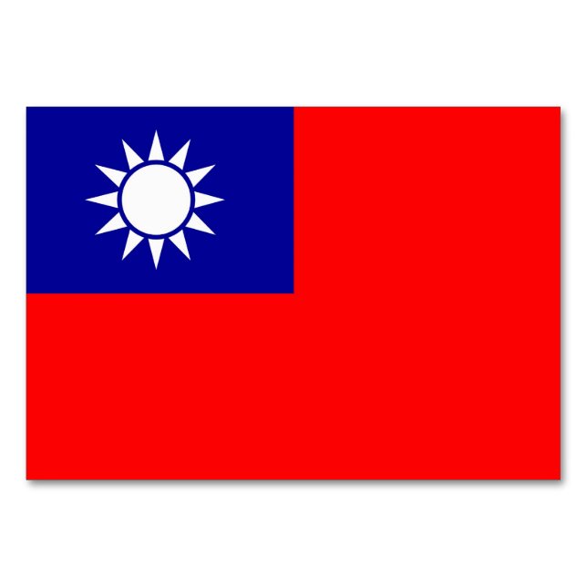 Carte de table patriotique avec Drapeau Taïwan (Dos)