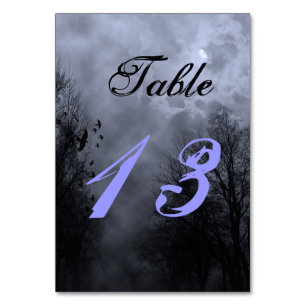 Carte de table personnalisée Halloween Sky Blue Mi