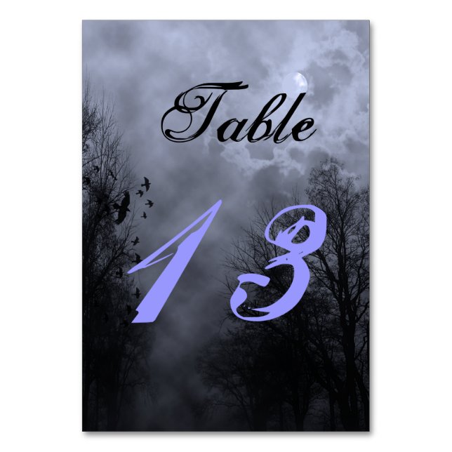 Carte de table personnalisée Halloween Sky Blue Mi (Par défaut)