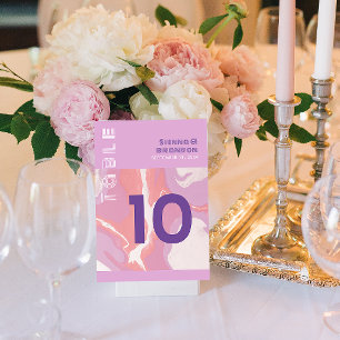 Carte de table Pink Pastel Abstrait Art Mariage