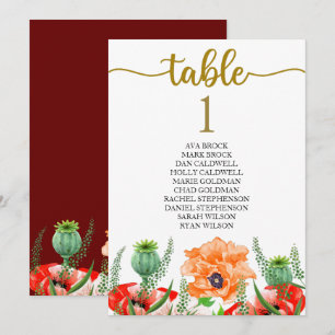 Carte de table Plan de siège Lovely Calligraphy