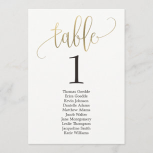 Carte de table Plan de siège Lovely Calligraphy