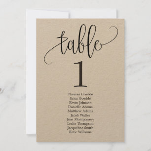 Carte de table Plan de siège Lovely Calligraphy