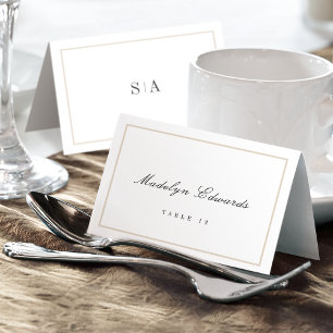 Carte de table pliable à monogramme minimaliste so