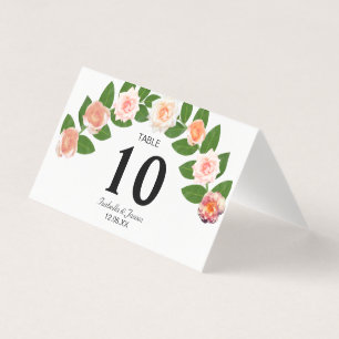 Carte de table pliable de mariage Fleurs de Laurie