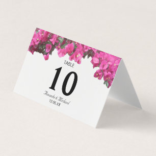 Carte de table pliable pour mariage floral tropica