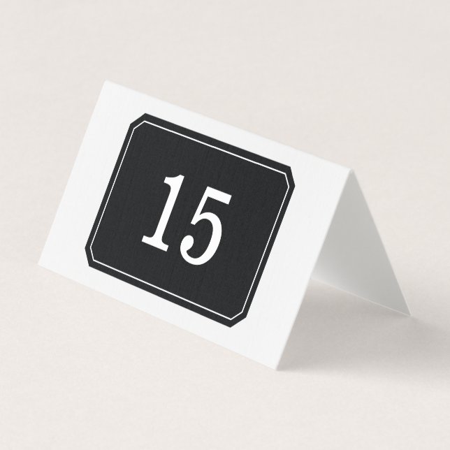 Carte de table pliée noire tout simplement élégant (Front)