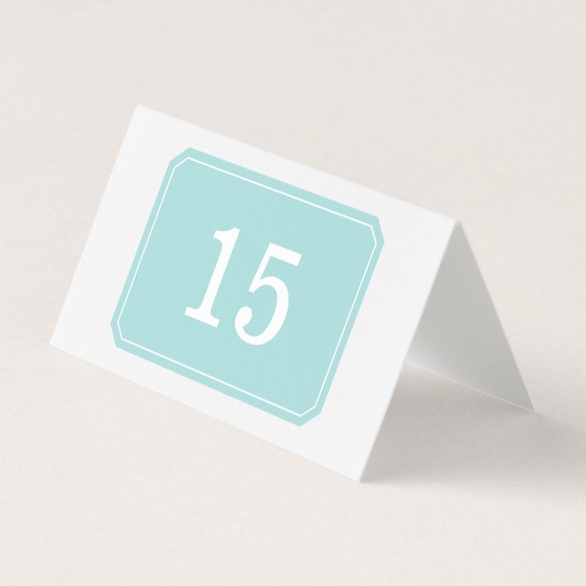 Carte de table pliée Turquoise Simplement Élégante (Front)