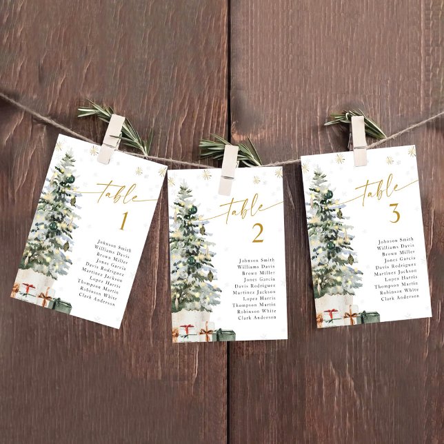 Carte de table pour Mariage de Noël Arbre (Créateur téléchargé)