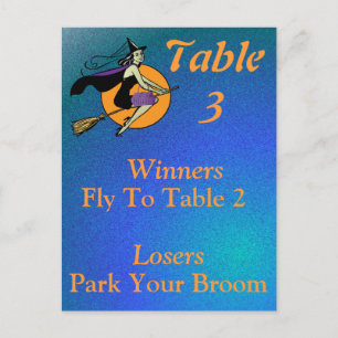 Carte de table pour sorcière Halloween Bunco Numér