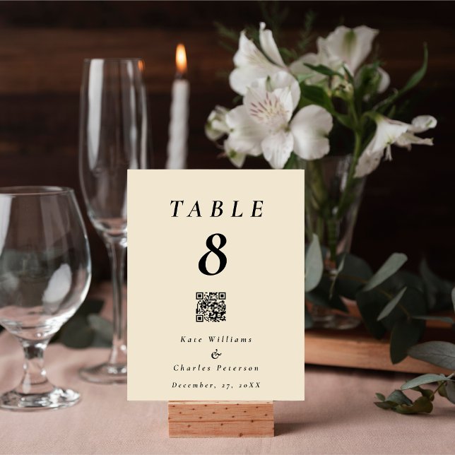 Carte de table Qr personnalisée Photo moderne (Créateur téléchargé)