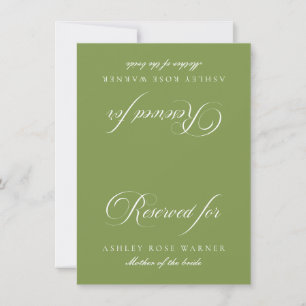 Carte de table réservée pour mariage classique ivo