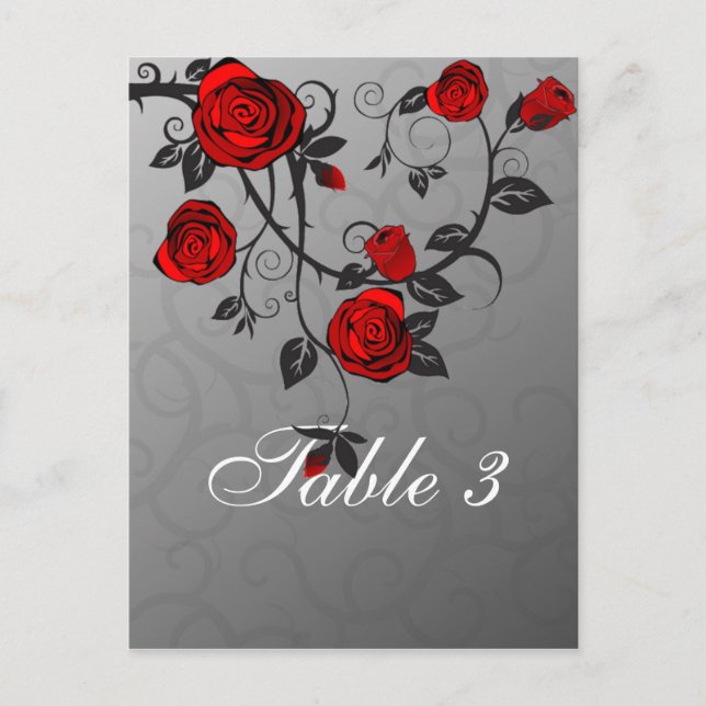 Carte de table Rose enchantée (Devant)