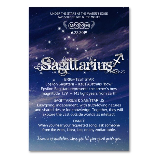 Carte de table Sagittarius (Par défaut)