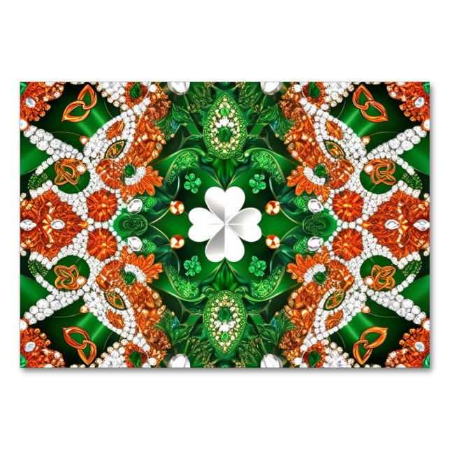 Carte de table spéciale avec couleurs irlandaises (Devant)
