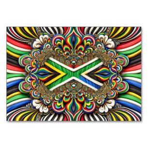 Carte de table spéciale avec couleurs sud-africain