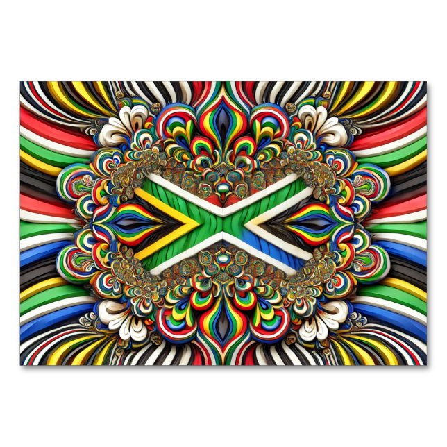 Carte de table spéciale avec couleurs sud-africain (Devant)
