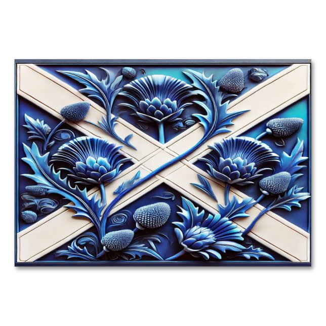 Carte de table spéciale avec des chardons écossais (Devant)