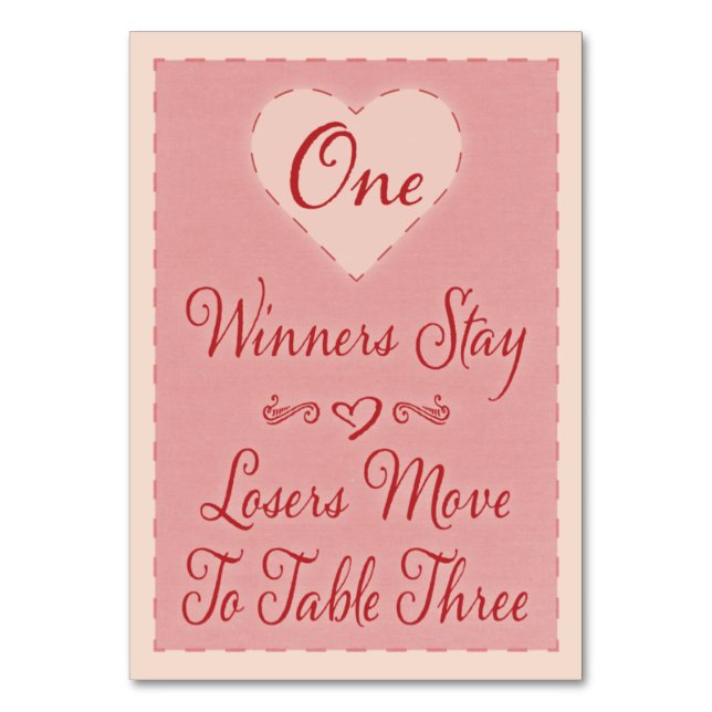 Carte de table Valentine Heart Bunco #1 (Par défaut)