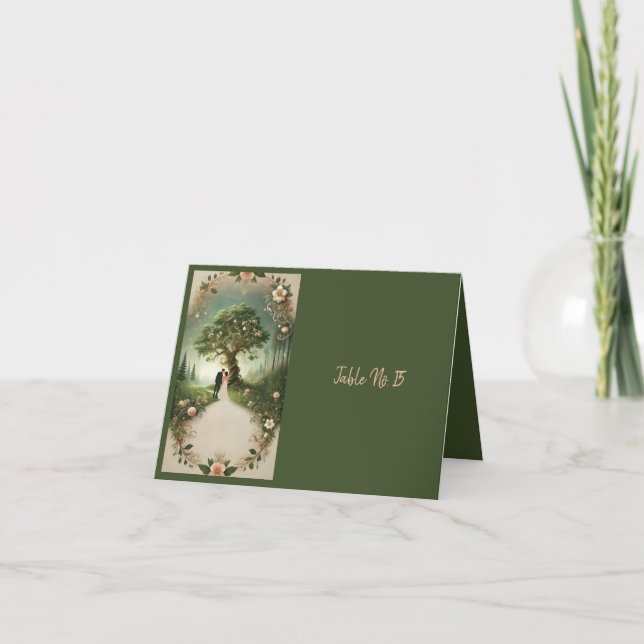 carte de table verte Whimsical Medieval Forest Mar (Devant)