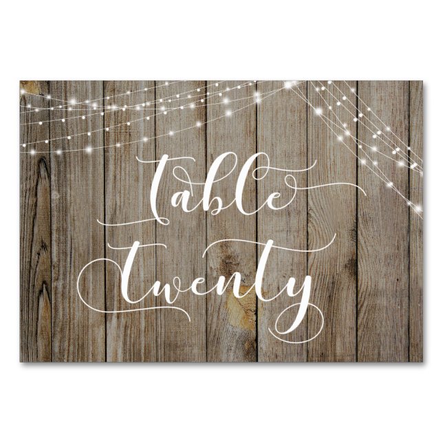 Carte de table vingt en bois brun patiné et lumièr (Devant)