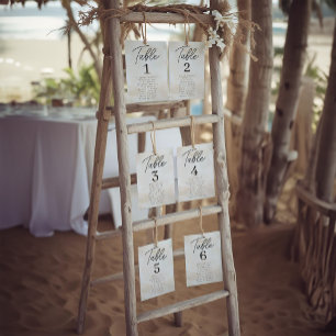 Carte de table Watercolor Beach Mariage Seating Ch
