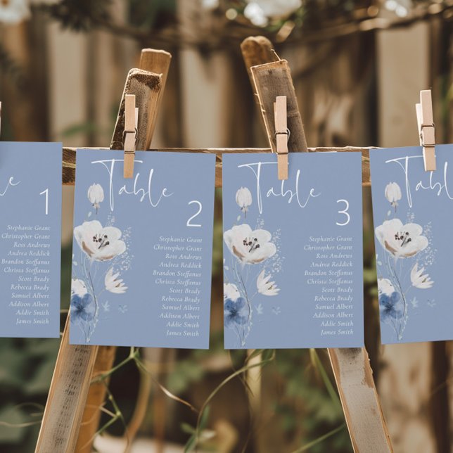 Carte de tableau de Mariage bleu-Duché (Créateur téléchargé)
