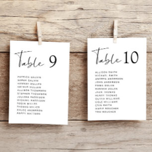Carte de tableau de Mariage de script moderne